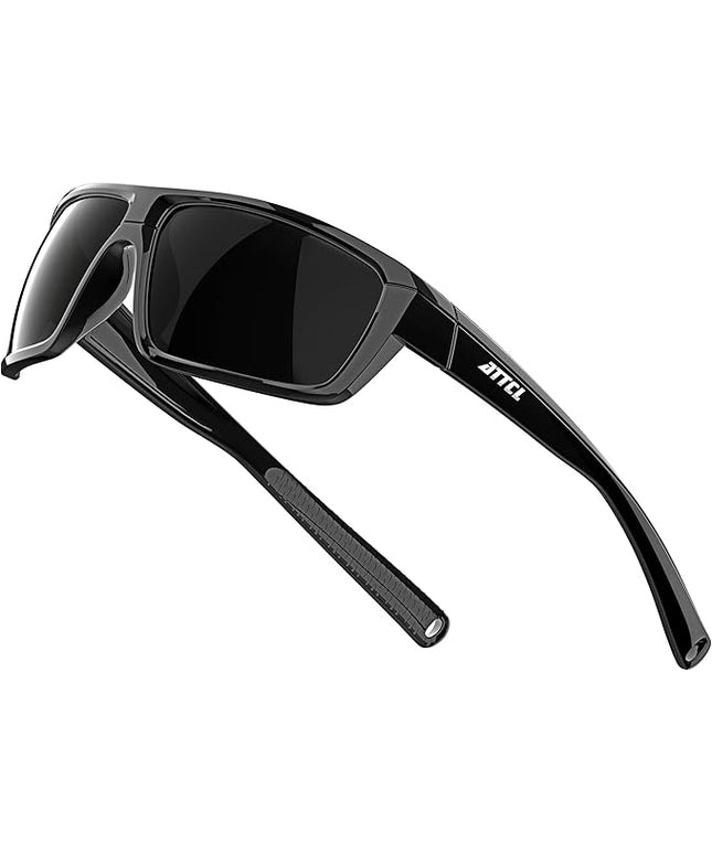 ATTCL Polarized Sunglasses Men for Fishing: UV Protection Lightweight TR90 Sports Wrap Sun Glasses Driving Golf Running