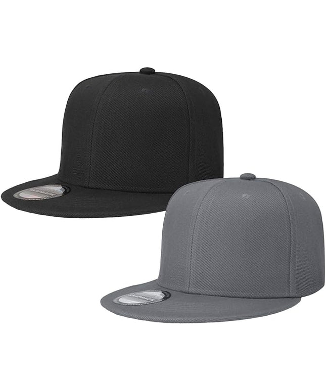 Classic Snapback Hat Cap Hip Hop Style Flat Bill Blank Solid Color Adjustable Size