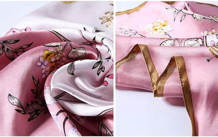 ANDANTINO 100% Real Mulberry Silk Scarf -21'' x 21''- Lightweight Neckerchief –Women Men Small Square Digital Printed Scarves