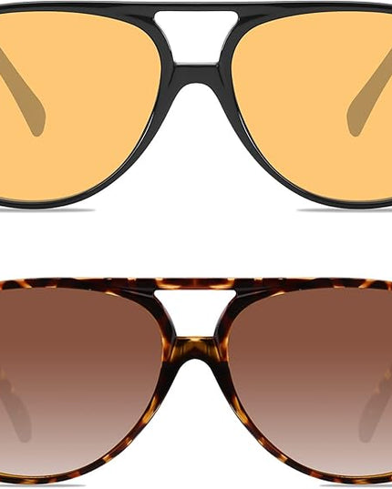 YDAOWKN Retro Aviator Sunglasses for Women Mens Large Frame Classic Vintage 70s Sun Glasses Aviators
