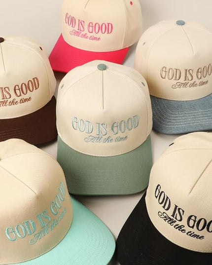 MIRMARU Two-Tone Vintage Canvas Trucker Hats for Men & Women, Adjustable Size Baseball Caps with Trendy Embroidered Design