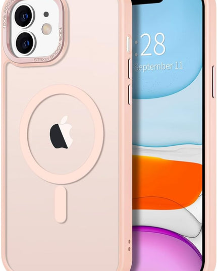 Hython Case for iPhone 11 Case Magnetic Translucent Matte Phone Cases 6.1" [Compatible with MagSafe] Thin Slim Fit Shockproof Bumper Hard Protective Cover for Women Men Girls, Frosted Pink