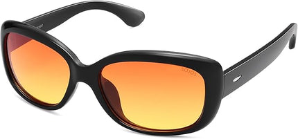 SOJOS Vintage Square Sunglasses for Women Polarized UV Protection Havana Frame SJ2111