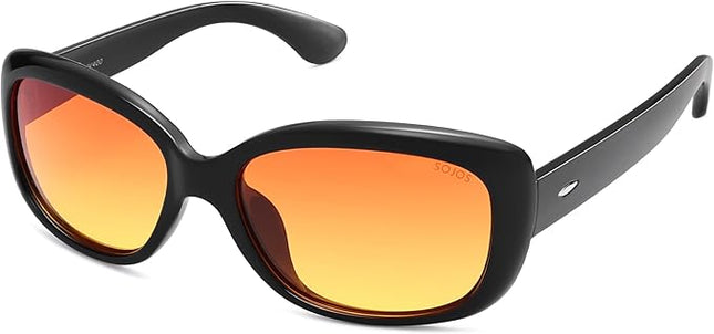 SOJOS Vintage Square Sunglasses for Women Polarized UV Protection Havana Frame SJ2111