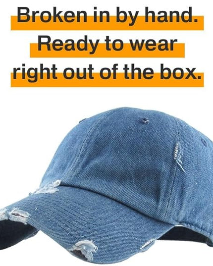 KBETHOS Vintage Washed Distressed Cotton Dad Hat Baseball Cap Adjustable Polo Trucker Unisex Style Headwear