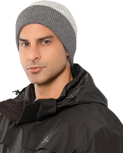 Stylish Wool Knit Short Cuff Fisherman Beanie for Men and Women Patchwork Color Unisex Cap Warm Winter Christmas Hat