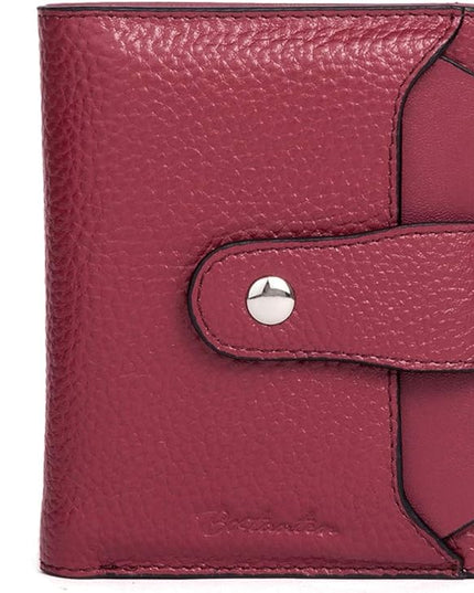 BOSTANTEN Women Leather Wallet RFID Blocking Small Bifold Zipper Pocket Wallet Card Case Purse with ID Window