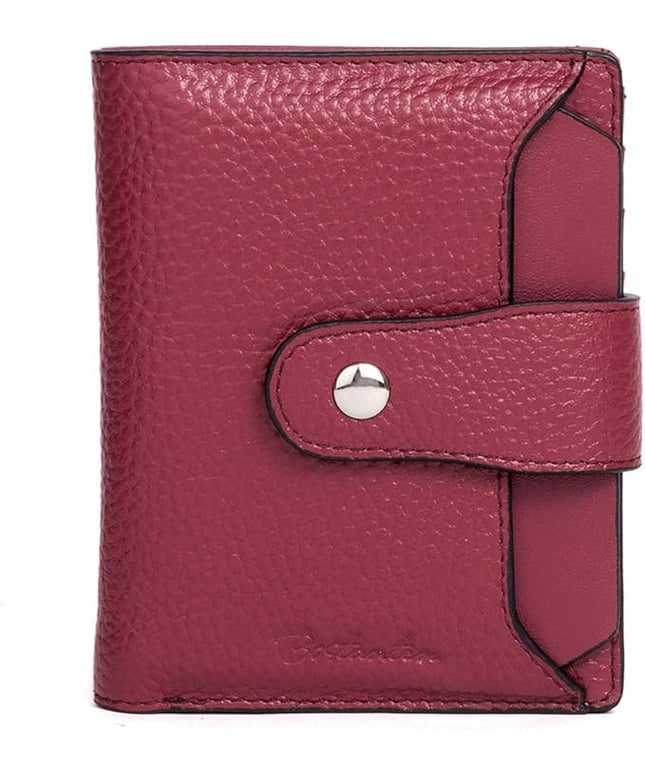 BOSTANTEN Women Leather Wallet RFID Blocking Small Bifold Zipper Pocket Wallet Card Case Purse with ID Window