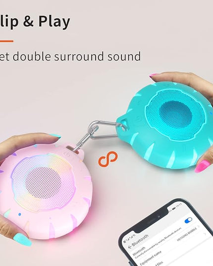 HEYSONG Waterproof Shower Bluetooth Speaker, Durable & Portable with Clear Sound, Ideal for Shower, Pool, Beach & Kayaking – Great Gift for Girls, Women