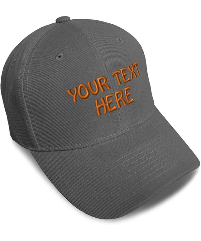 Baseball Cap Custom Personalized Text Dad Hats for Men & Women Strap Closure