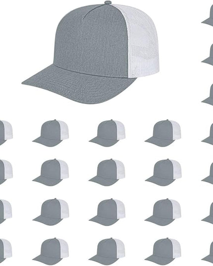 Cap America i3039 Classic 5 Panel Mid Profile Structured Trucker Mesh Back Cap w/ & Adjustable Snapback