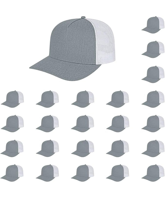 Cap America i3039 Classic 5 Panel Mid Profile Structured Trucker Mesh Back Cap w/ & Adjustable Snapback