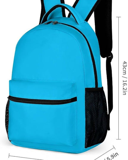 Fashion Lake Blue Backpack Lightweight Large Capacity Laptop Daybag for Travel Work