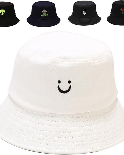 Cotton Bucket Hat for Women Men Summer Travel Sun Beach Bucket Cap, Unisex Outdoor Fisherman Hat