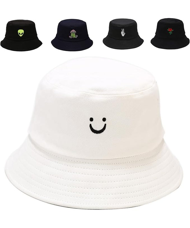 Cotton Bucket Hat for Women Men Summer Travel Sun Beach Bucket Cap, Unisex Outdoor Fisherman Hat