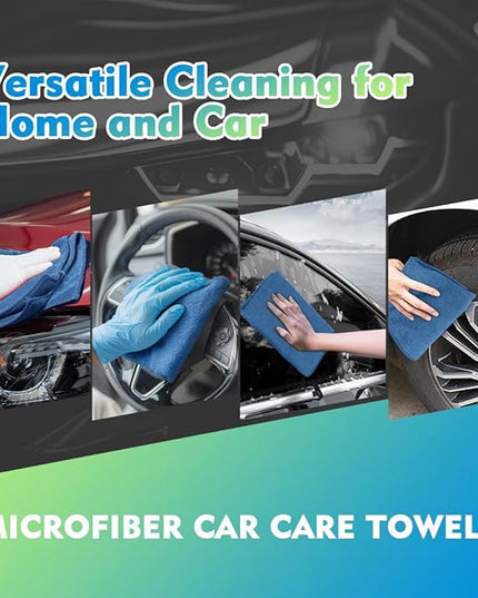 HOMEXCEL Lake Green Microfiber Cleaning Cloth 12 Pack 12.5 x 12.5 inch Microfiber Towels for Cars Ultra Absorbent Car Washing Cloth Lint Free Streak Free Cleaning Rags for Car, Kitchen Window