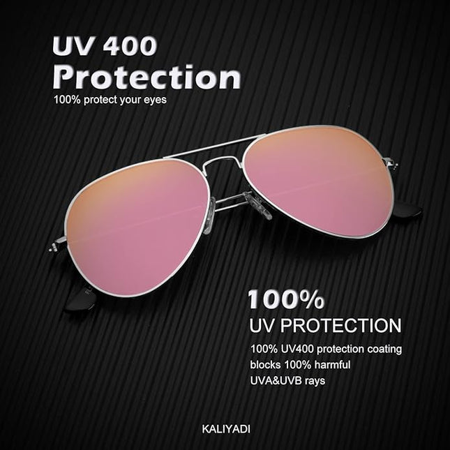 KALIYADI Classic Aviator Sunglasses for Men Women Driving Sun glasses Polarized Lens UV Blocking