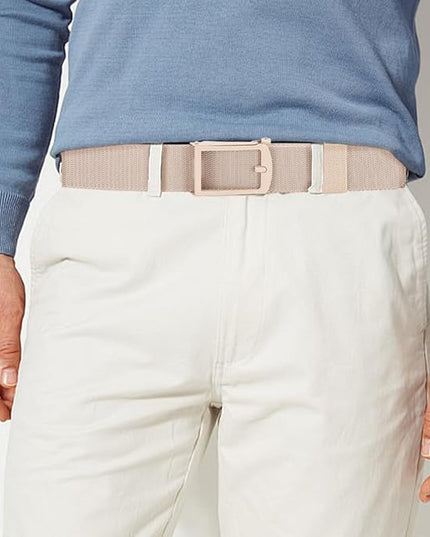 DOOPAI Stretch Canvas Belt for Men, Adjustable Elastic Holeless Web Belt for Casual, Golf, and Work, with Bottle Opener