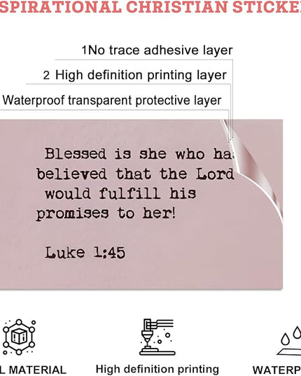 60PCS Bible Verse Stickers: Inspirational Christian Stickers for Women, Men, Teens - Perfect for Water Bottle, Laptop, Bible
