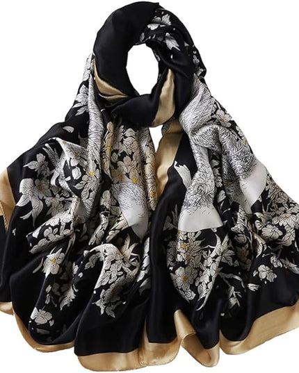Fashion Scarves Scarf 100% Silk Feeling Scarf Silk Like Scarves Long Lightweight Sunscreen Shawls for Women