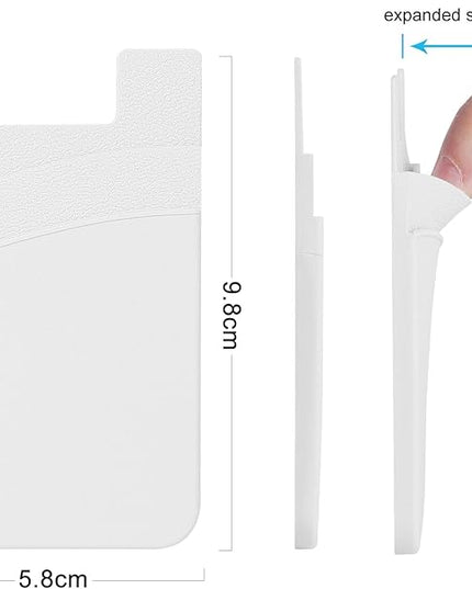 SS Phone Wallet, Card Holder for Phone Case Stick on Silicone Double Phone Pocket Suitable for iPhone Samsung Galaxy Any Smartphone 3 Pack