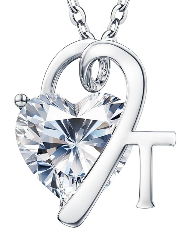 ForeverLove Heart Necklaces for Women, 4-2 Carats Heartshap Moissanite, Silver Pendant Jewelry, Anniversary Birthday Gifts for Wife, Girlfriend, Daughter, Mom