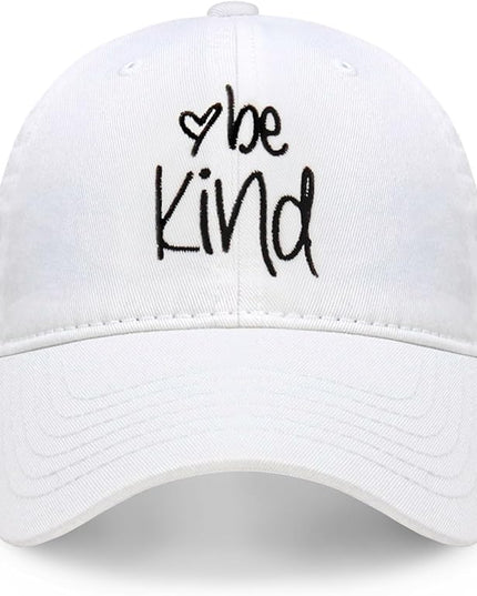 CHOK.LIDS Be Kind Trendy Womens Baseball Cap Unisex Fashion Cotton Polo Style Fun Inspirational Saying Seasonal Headwear