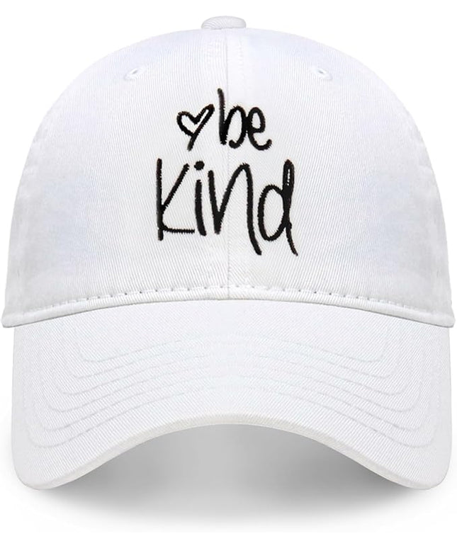 CHOK.LIDS Be Kind Trendy Womens Baseball Cap Unisex Fashion Cotton Polo Style Fun Inspirational Saying Seasonal Headwear