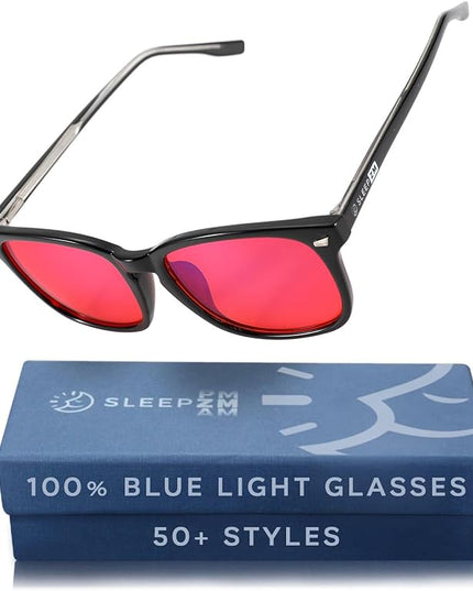 100% Blue Light Blocking Glasses - Women + Men - Better Sleep - Anti Eye Strain Protection - Computer Screens Gaming
