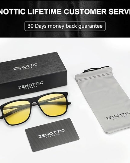 ZENOTTIC Square Polarized Sunglasses for Men Ultralight Carbon Fiber Sun Glasses Driving Fishing Golf Sports UV400 Protection