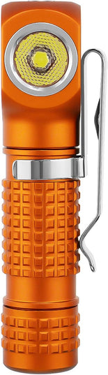 Manker E02 III Everyday-Carry Flashlight, USB-C Rechargeable 10440 / AAA Flashlight, Pocket EDC Flashlight with Magnetic Tail, Reversible Clip (560 Lumens 6500K Cool White, Orange)