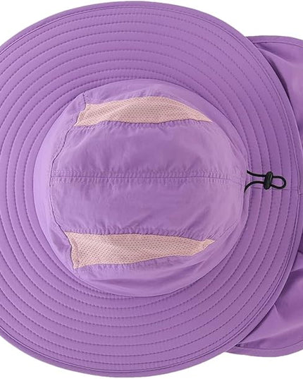 Home Prefer UPF 50+ Mens Wide Brim Fishing Hat with Neck Flap Sun Hat for Men Women Sun Protection Cap