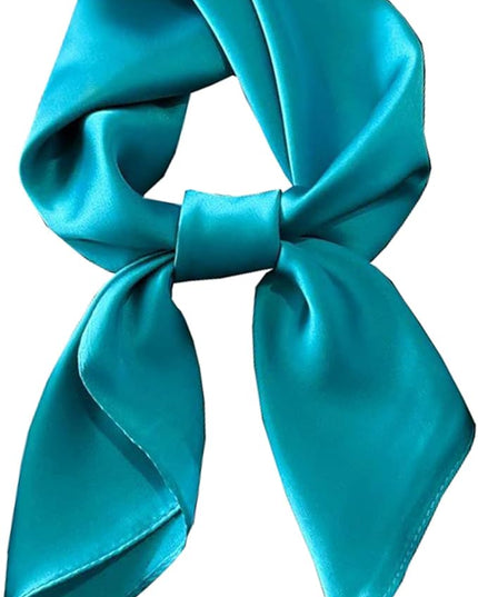 CHUNG Women's Square Satin Scarf 27.5" Bandanas Solid 50s Retro Neck Scarves Emulation Silk Handbag Hair Ribbons Necktie