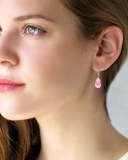 Teardrop Austrian Crystal Drop Dangle Earrings for Women 925 Sterling Silver Hook Hypoallergenic Jewelry