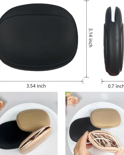 Silicone Headphone Organizer - Data Cable Storage Case - Mini Key Box - Portable Wired Headset Storage Bag (Black - Brown - Nude-3PCS)