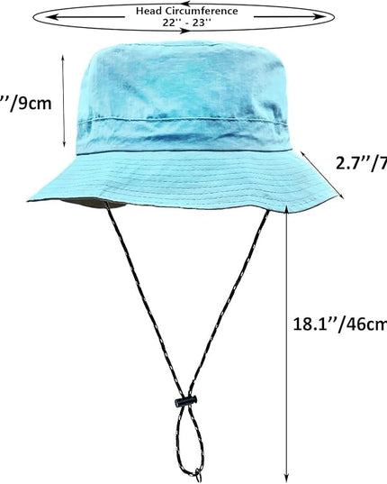 woogwin Waterproof Bucket Rain Hat with Chin Strap Quick Dry Packable Boonie Sun Hat Safari Hat UV Protection