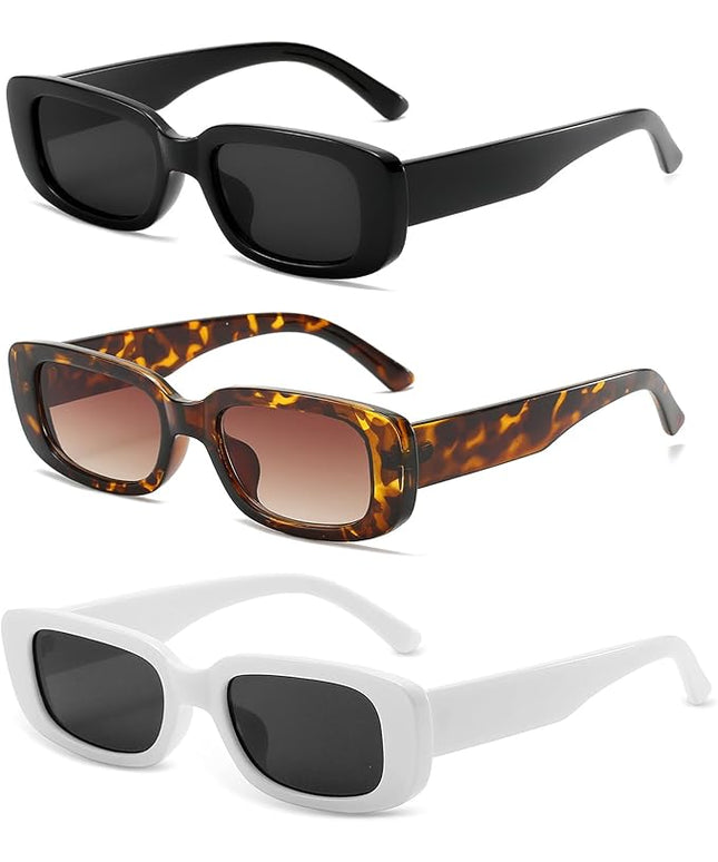 Dollger Rectangle Sunglasses for Women Men Trendy Retro Fashion Sunglasses UV 400 Protection Square Fram