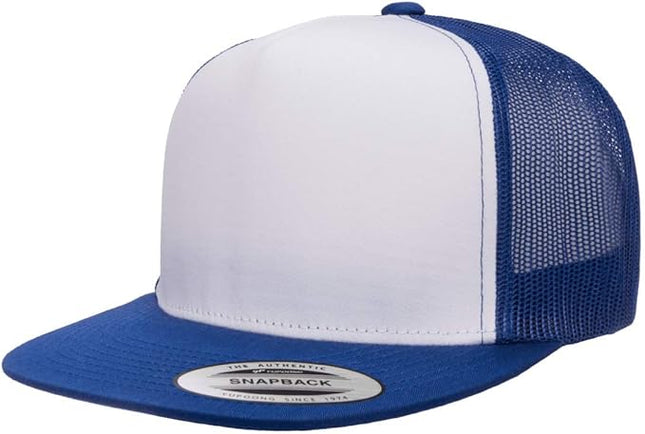 Yupoong 5-Panel YP Classic Trucker Cap | High Profile Flat Visor Snapback | OSFM | Bulk Packs Available