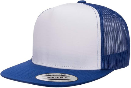 Yupoong 5-Panel YP Classic Trucker Cap | High Profile Flat Visor Snapback | OSFM | Bulk Packs Available