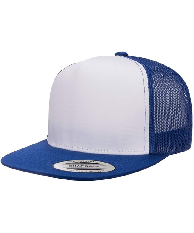 Yupoong 5-Panel YP Classic Trucker Cap | High Profile Flat Visor Snapback | OSFM | Bulk Packs Available