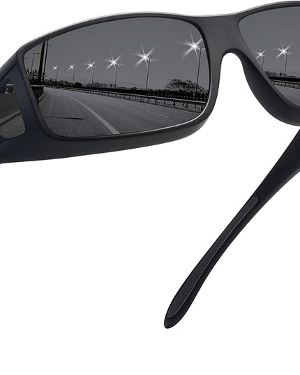 MEETSUN Fit Over Glasses Sunglasses for Men Women,Wrap Around Sunglasses Polarized UV400 Protection