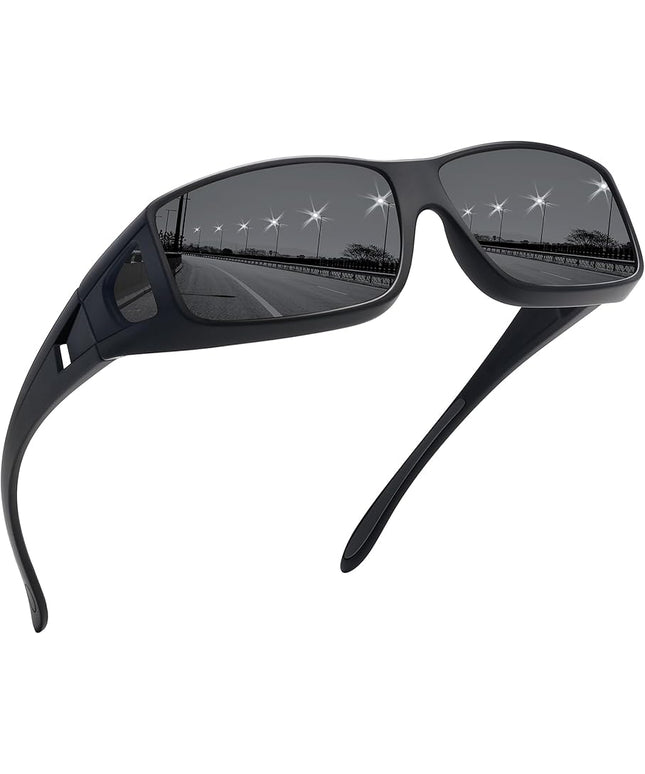 MEETSUN Fit Over Glasses Sunglasses for Men Women,Wrap Around Sunglasses Polarized UV400 Protection
