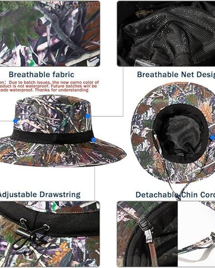 Oversized XL XXL Waterproof Sun Hat for Big Heads Mesh Bucket Hat Wide Brim Adjustable Packable Hiking Beach Fishing