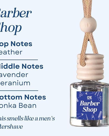 CANDECraftCo Car Air Hanging Fragrance Oil, Car Auto Freshener for Essential Oils, Scents Fragrance Aromatherapy Automobile Diffuser, Long Lasting (Barber Shop)