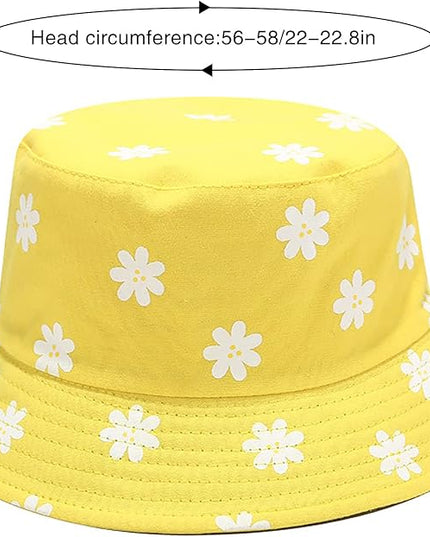 XYIYI Cute Bucket Hat Beach Fisherman Hats for Women, Reversible Double-Side-Wear