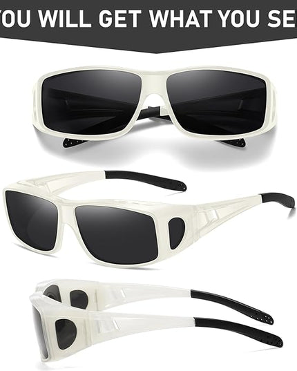 Wzerry Sunglasses Fit Over Glasses Polarized for Men Women, Wrap-Around Glasses UV400 Protection for Driving and Outdoor