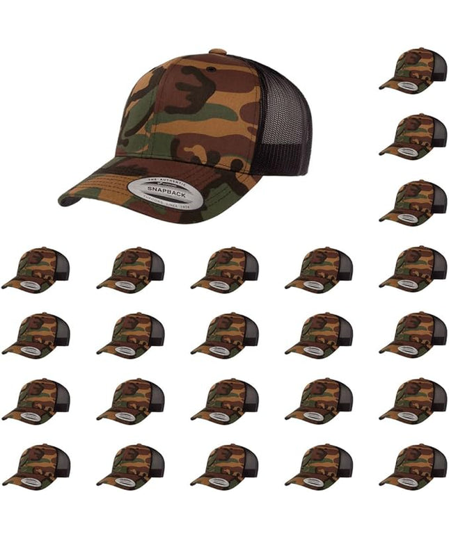 Yupoong Classic Premium Mesh 6 Panel Retro Trucker Cap | Mid Profile Snapback | OSFA | Bulk Pack Available