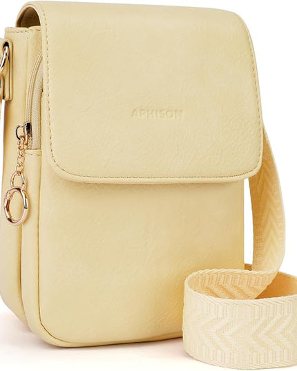 APHISON Small Crossbody Bags for Women Trendy, Leather Phone Wallet Purses Handbags Card Slots with Adjustable Guitar Strap
