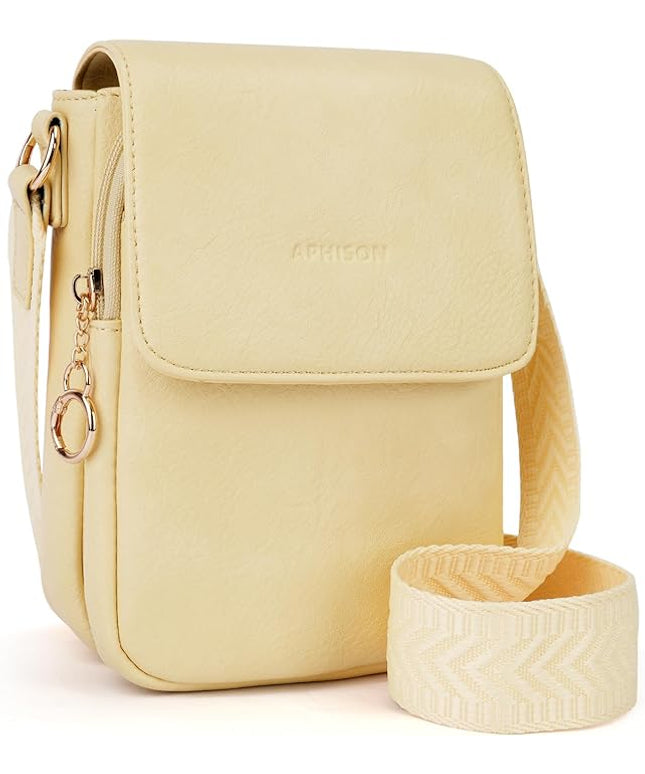 APHISON Small Crossbody Bags for Women Trendy, Leather Phone Wallet Purses Handbags Card Slots with Adjustable Guitar Strap