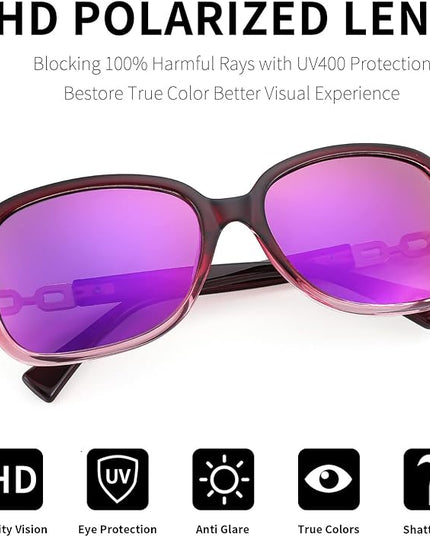 FEISEDY Vintage Square Polarized Sunglasses for Women UV400 Travel Driving Fashion Arcuate Sunglasses B2526